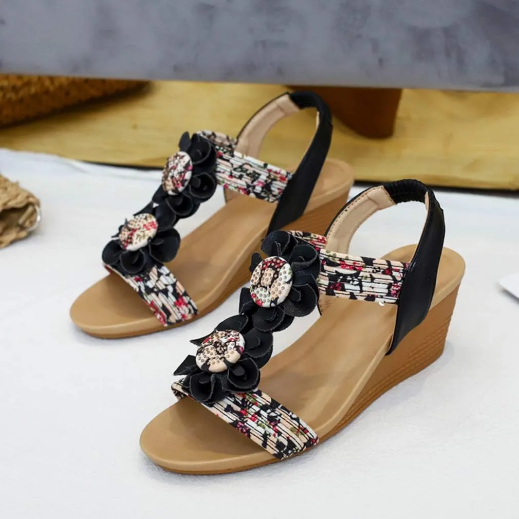 SO SIMPOK Women Casual Roman Wedge Sandals Comfort Summer Walking Slingback Shoes