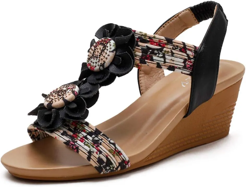 SO SIMPOK Women Casual Roman Wedge Sandals Comfort Summer Walking Slingback Shoes