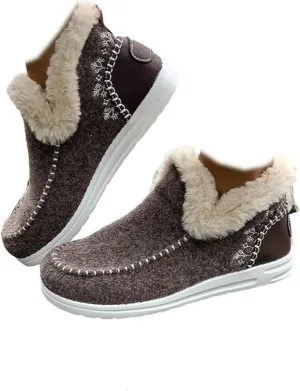 Soft Plush Slip-on Sneakers for Cozy Feet, Warm Cozy Micro Suede Slipper Boots, Non Slip Orthopedic Winter Slippers