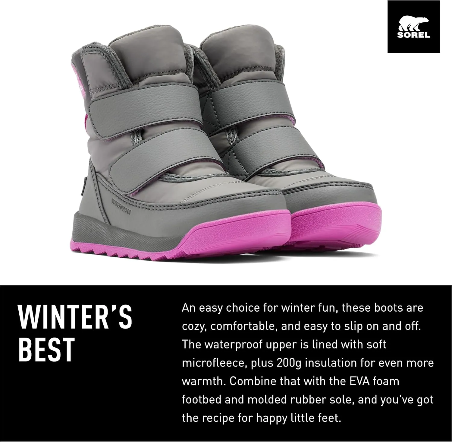 Sorel Unisex-Child Whitney II Strap Waterproof Snow Boot