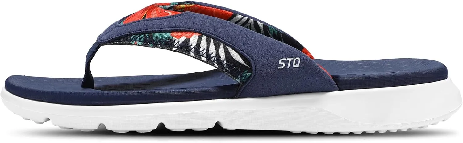STQ Orthopedic Flip Flops for Women | Memory Foam Flip-flops for Plantar Fasciitis with Arch Support Pain Relief