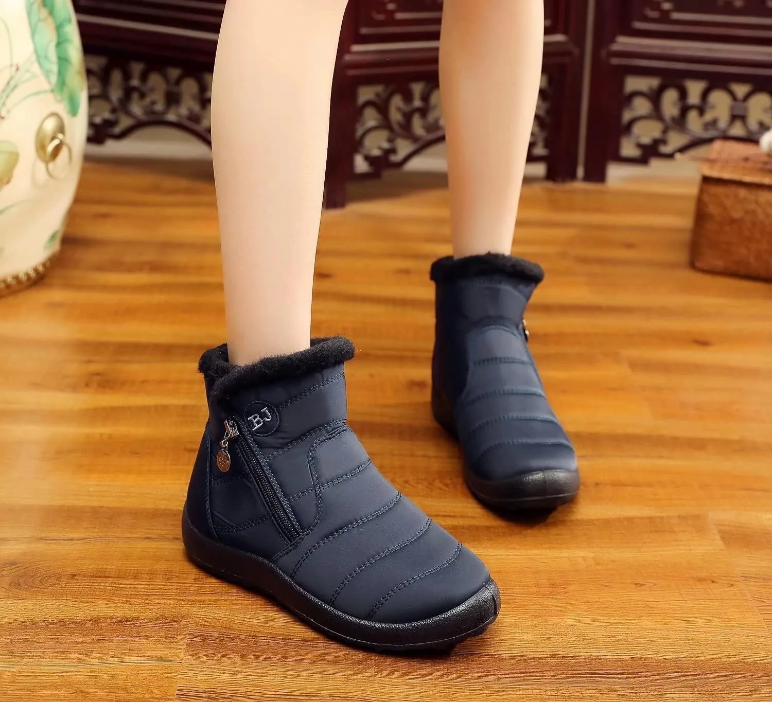 Stunner Snow Boots for Women Winter Ankle Boots Warm Fur Lined Ankle Booties Waterproof Comfortable Outdoor Slip On Winter Shoes Booties