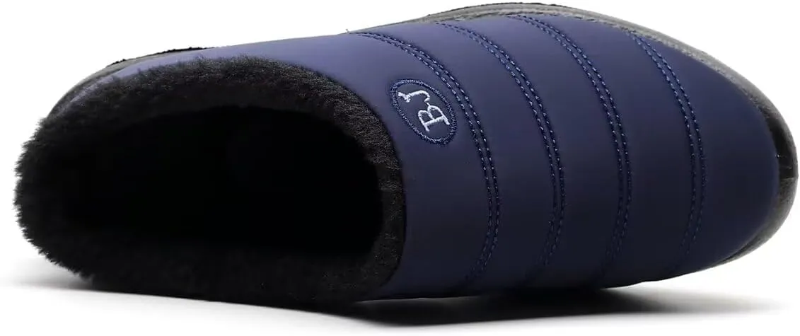 Stunner Women Warm Winter Slippers Fur Lined Slip On Waterproof Indoor Outdoor Warm Mules