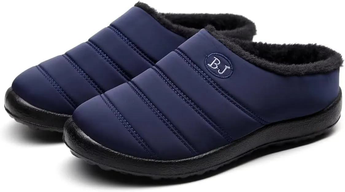 Stunner Women Warm Winter Slippers Fur Lined Slip On Waterproof Indoor Outdoor Warm Mules
