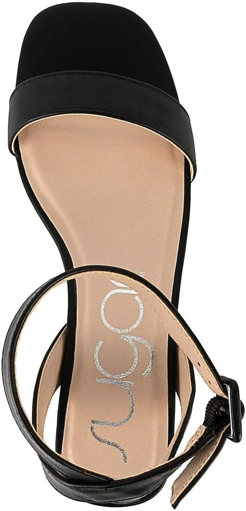 Sugar Women's Low Block Heel Dress Sandals – Ankle Strap Open Toe Comfortable Walking Heels for Casual, Party, or Work