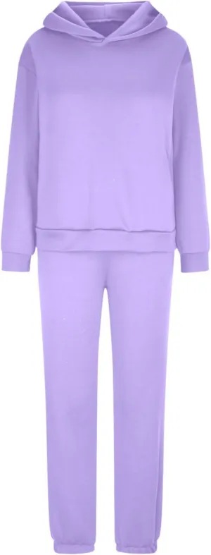 Sweatsuits for Women Casual Fashion Thickened Plus Round Neck Long Sleeved Casual Sweatshirts Trousers Cozy Suit