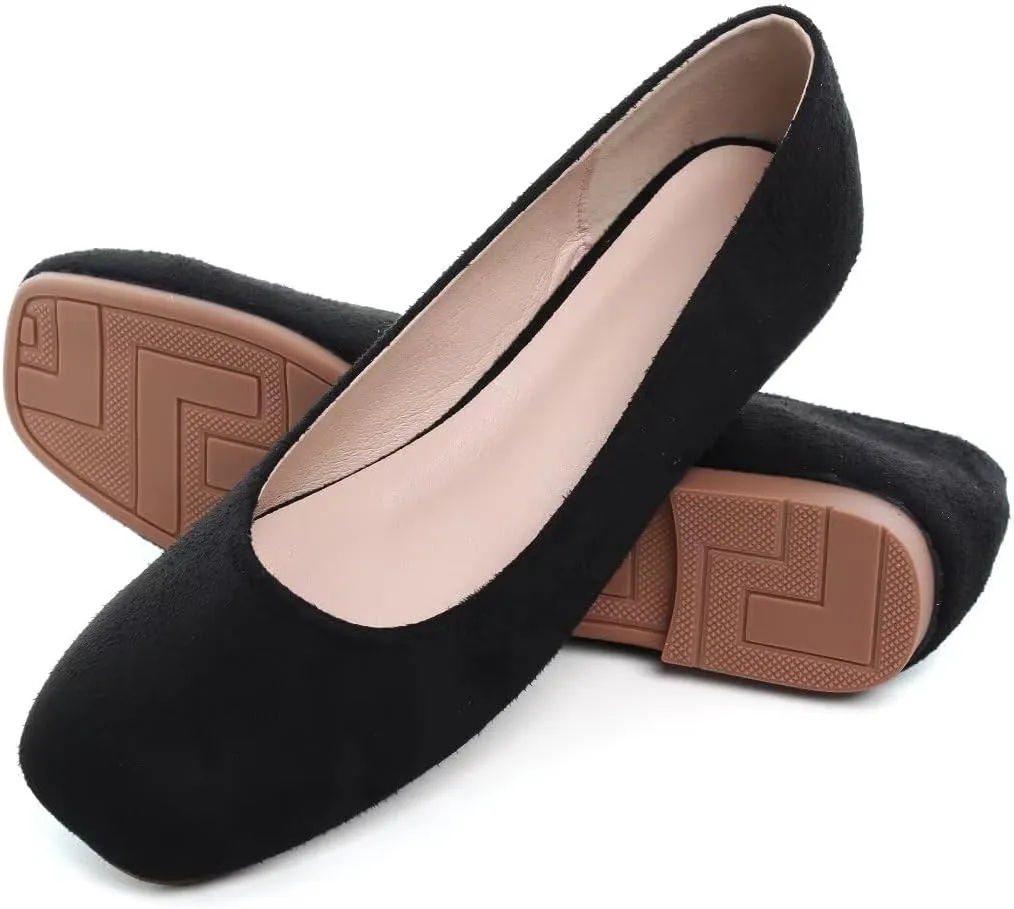 TANGNEST Women Cute Bowknot Flats Soft Slip On Dress Comfort Square Toe Flats