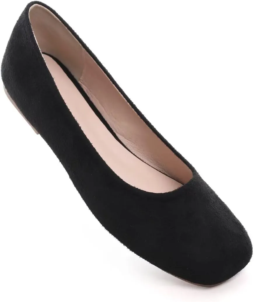 TANGNEST Women Cute Bowknot Flats Soft Slip On Dress Comfort Square Toe Flats