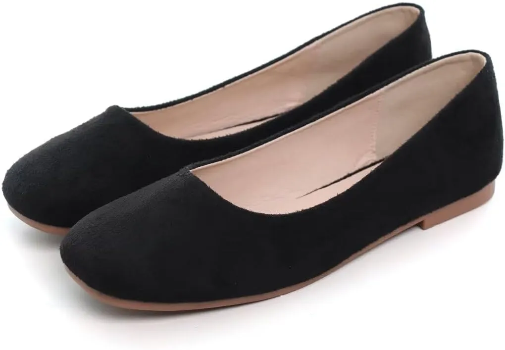 TANGNEST Women Cute Bowknot Flats Soft Slip On Dress Comfort Square Toe Flats