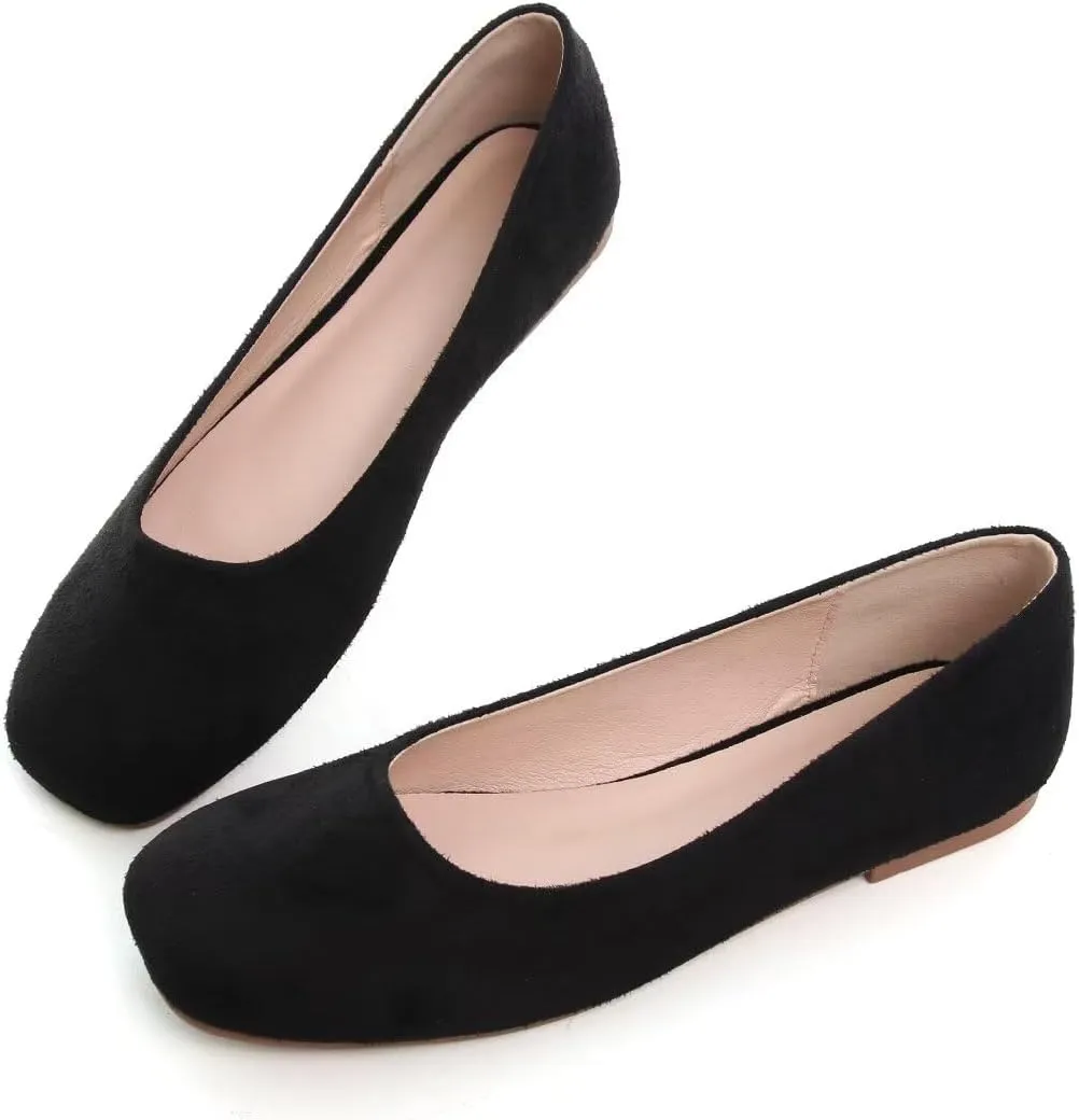 TANGNEST Women Cute Bowknot Flats Soft Slip On Dress Comfort Square Toe Flats