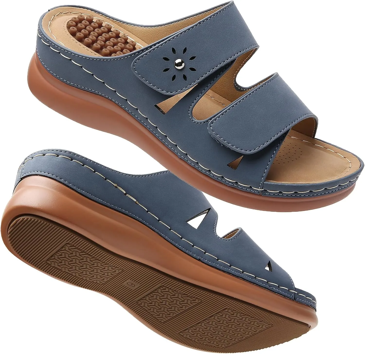 Tilocow Sandals Women Wedge Shoes - Orthopedic Comfortable Arch Support Platform Sandals for Women Wedge Summer Dressy Casual Bunion Breathable Shoes