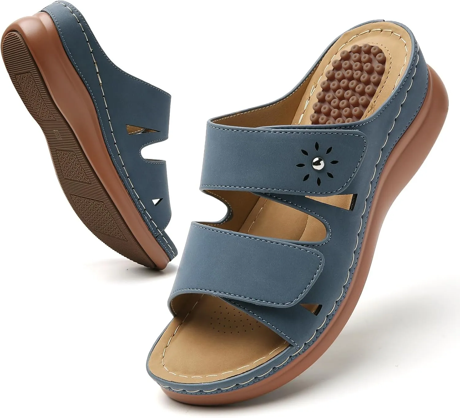 Tilocow Sandals Women Wedge Shoes - Orthopedic Comfortable Arch Support Platform Sandals for Women Wedge Summer Dressy Casual Bunion Breathable Shoes
