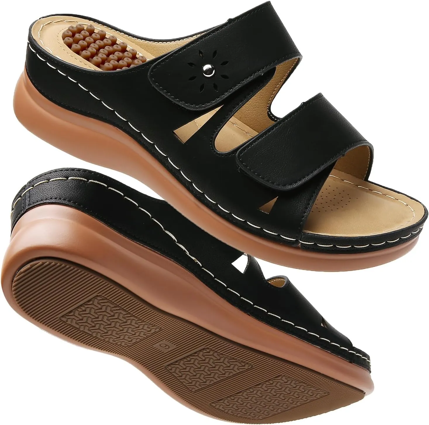 Tilocow Sandals Women Wedge Shoes - Orthopedic Comfortable Arch Support Platform Sandals for Women Wedge Summer Dressy Casual Bunion Breathable Shoes