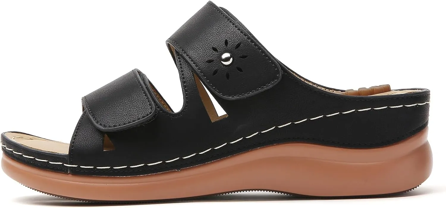 Tilocow Sandals Women Wedge Shoes - Orthopedic Comfortable Arch Support Platform Sandals for Women Wedge Summer Dressy Casual Bunion Breathable Shoes