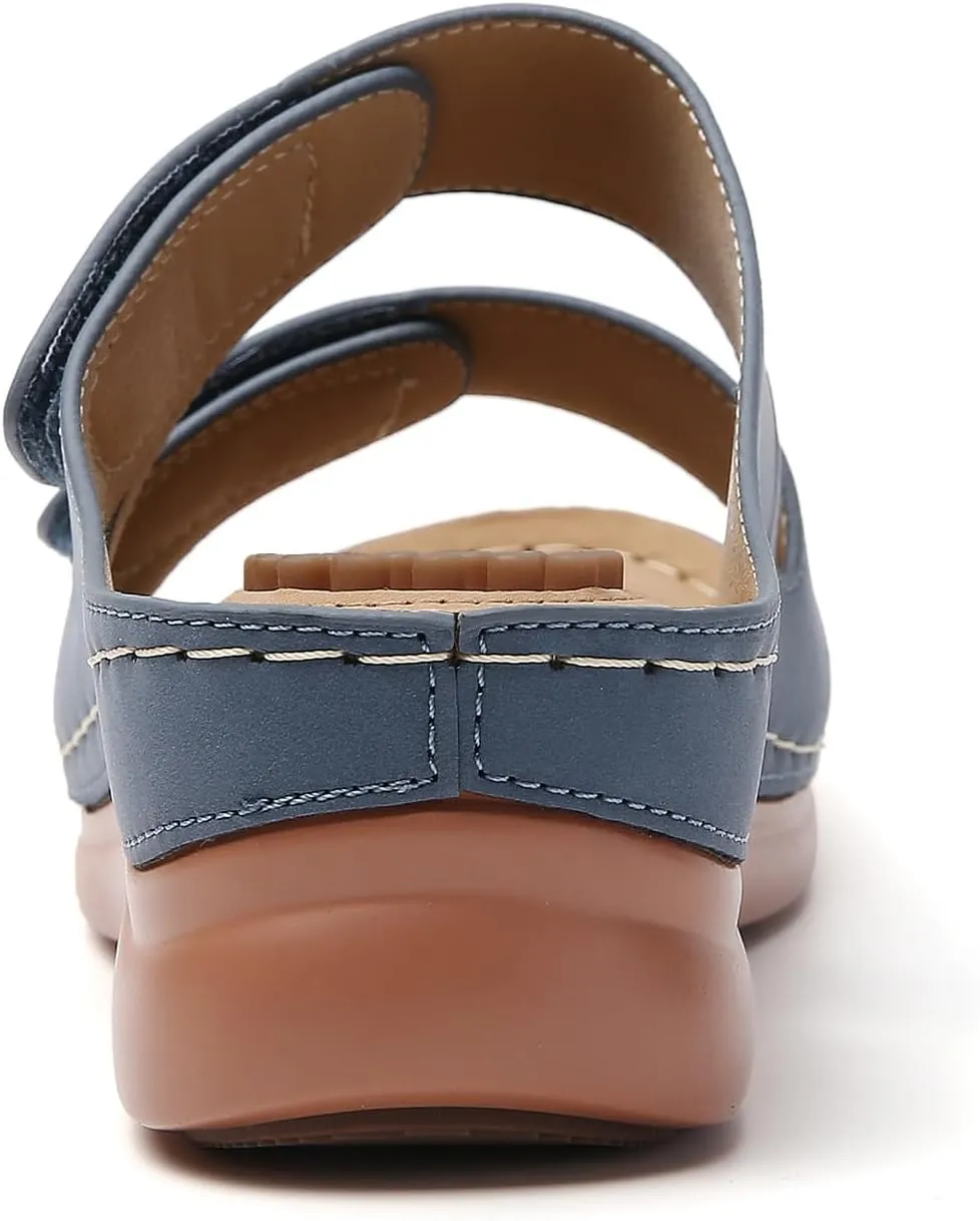 Tilocow Sandals Women Wedge Shoes - Orthopedic Comfortable Arch Support Platform Sandals for Women Wedge Summer Dressy Casual Bunion Breathable Shoes
