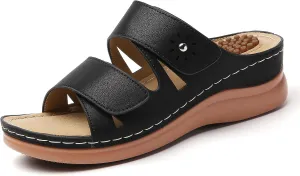Tilocow Sandals Women Wedge Shoes - Orthopedic Comfortable Arch Support Platform Sandals for Women Wedge Summer Dressy Casual Bunion Breathable Shoes