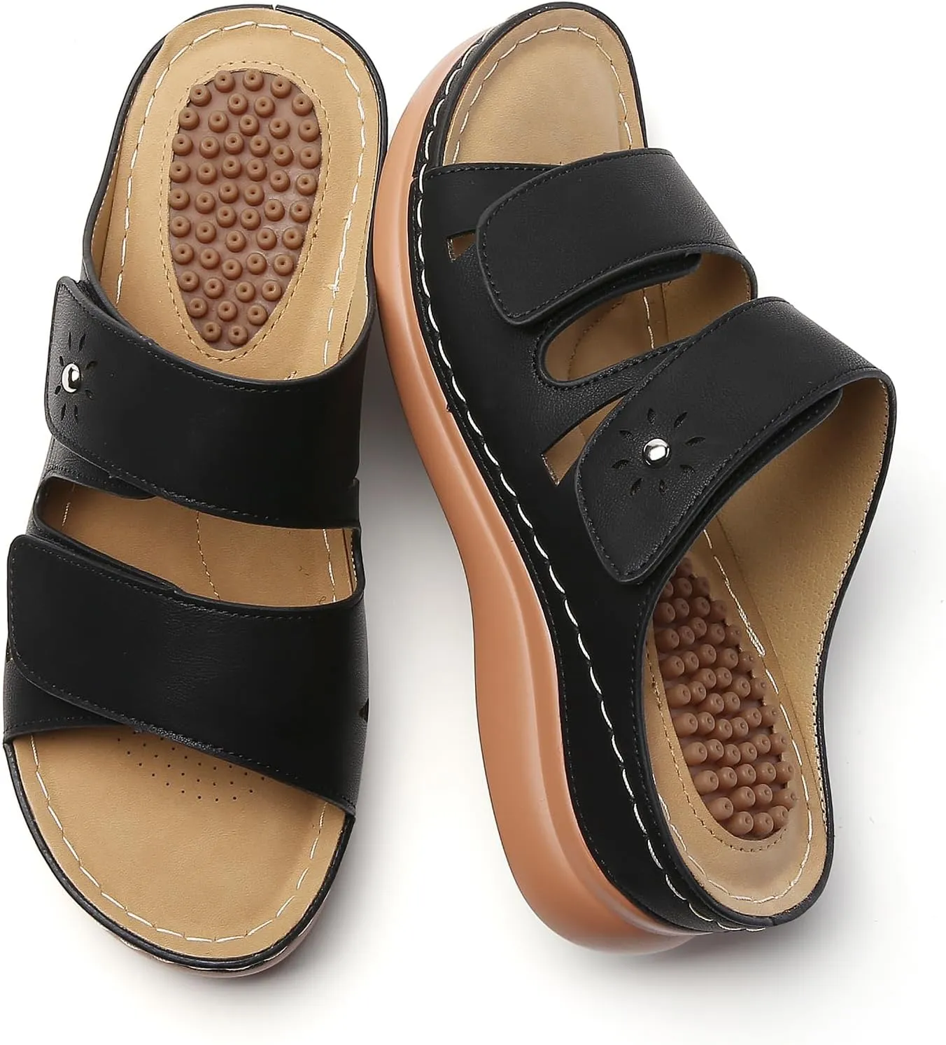 Tilocow Sandals Women Wedge Shoes - Orthopedic Comfortable Arch Support Platform Sandals for Women Wedge Summer Dressy Casual Bunion Breathable Shoes