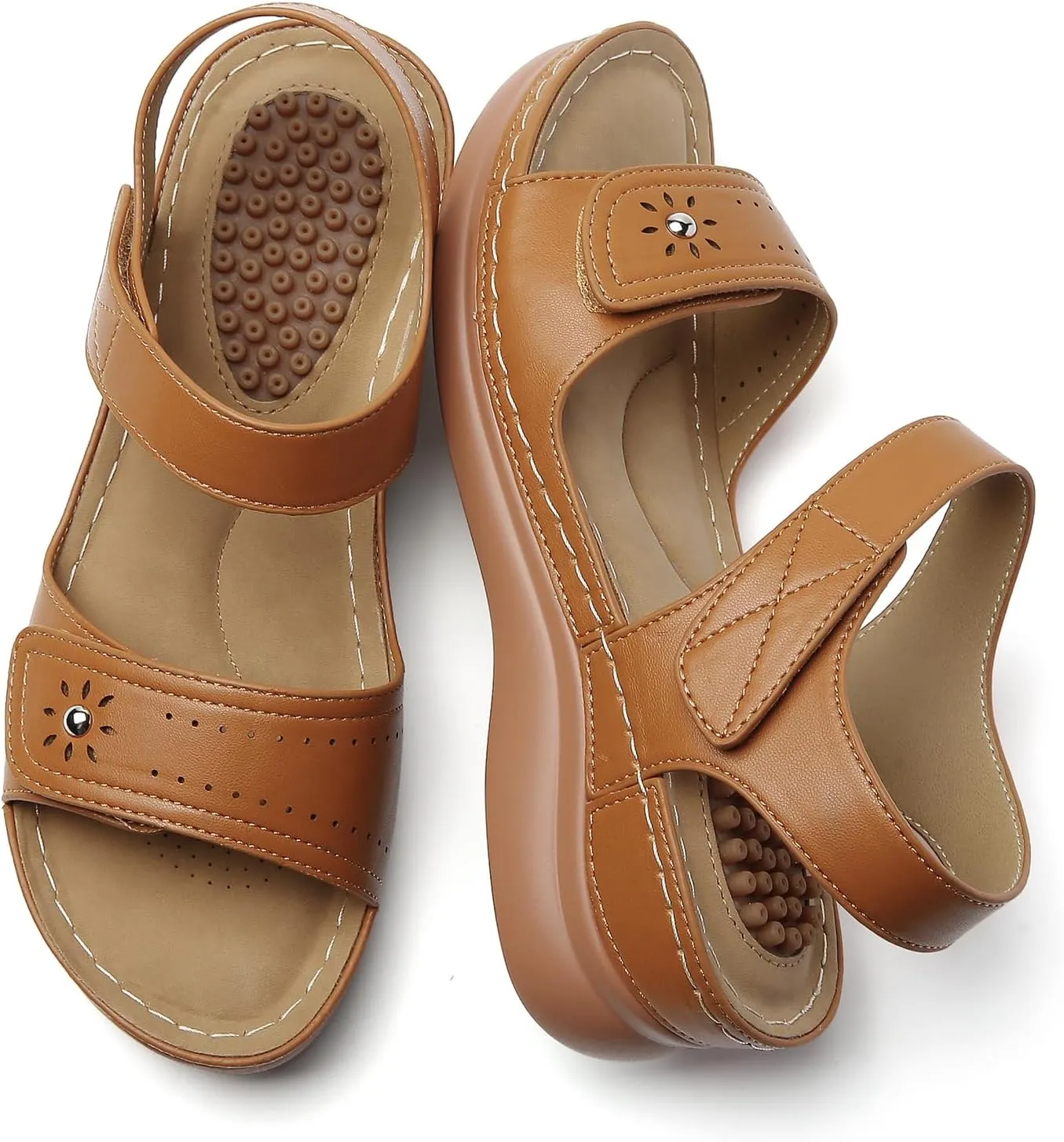 Tilocow Sandals Women Wedge Shoes - Orthopedic Comfortable Arch Support Platform Sandals for Women Wedge Summer Dressy Casual Bunion Walking Sandals