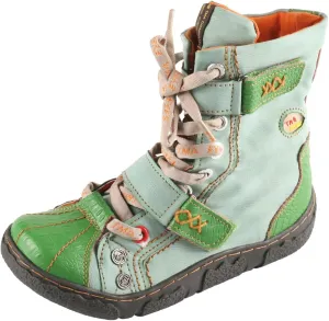 TMA EYES Women's Winter Boots - Stylish Design with PU and Genuine Leather, Side Zipper and Buckle Strap Closure, Cozy Faux Fur Lining(Green,8)