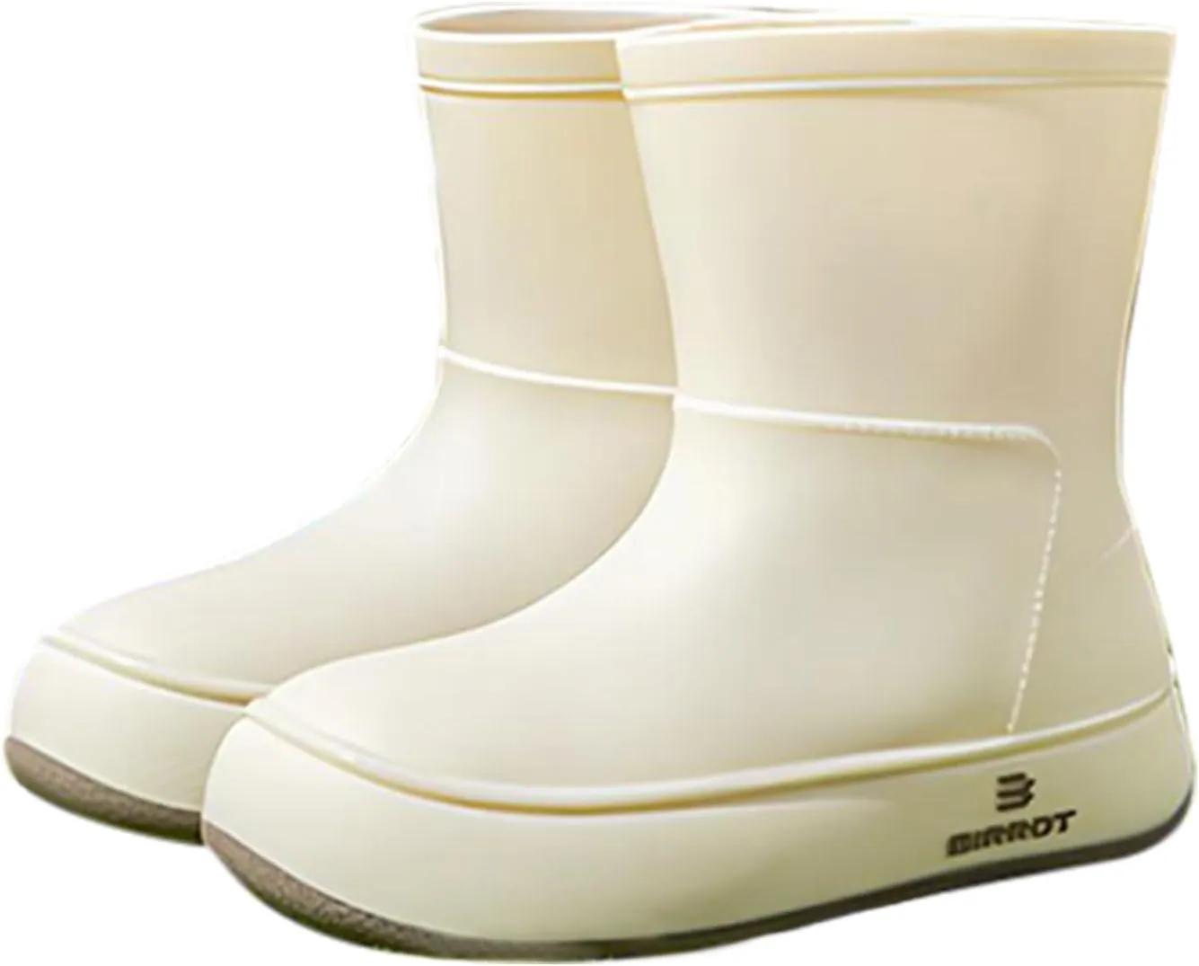 Tmore Womens Rain Boots Waterproof Rubber Boots Fashion Mid Calf Garden Shoes Slip on Rainboots with Comfort Insoles Lightweight Outdoor Work Boots