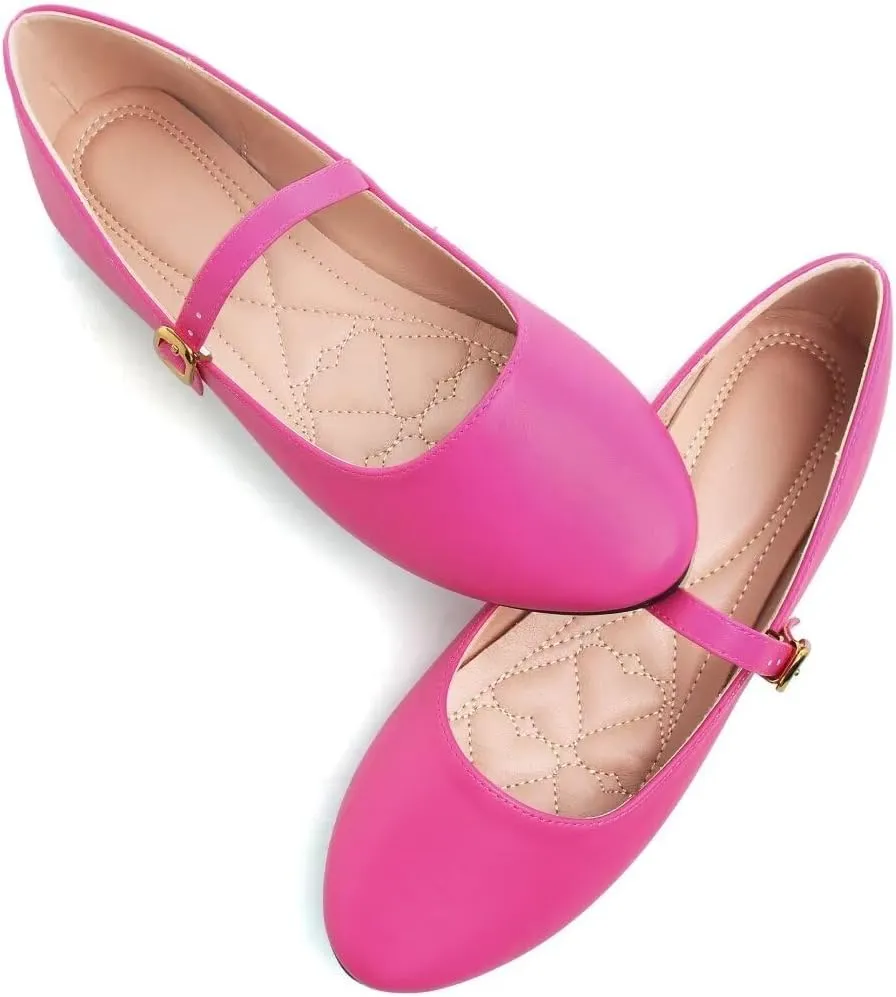 TN TANGNEST Leather Flats for Women Comfortable Square Toe Slip On Flats Soft Work Flats Retro Mary Jane Flats