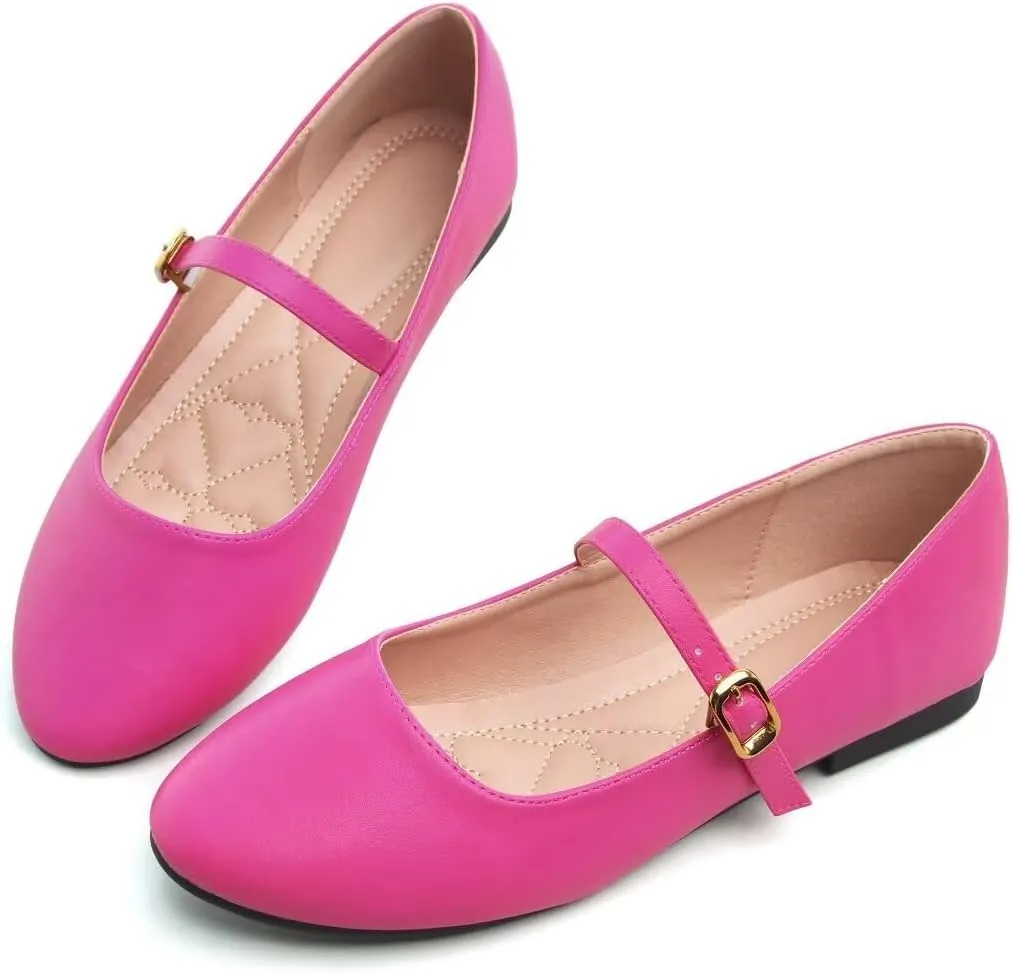 TN TANGNEST Leather Flats for Women Comfortable Square Toe Slip On Flats Soft Work Flats Retro Mary Jane Flats