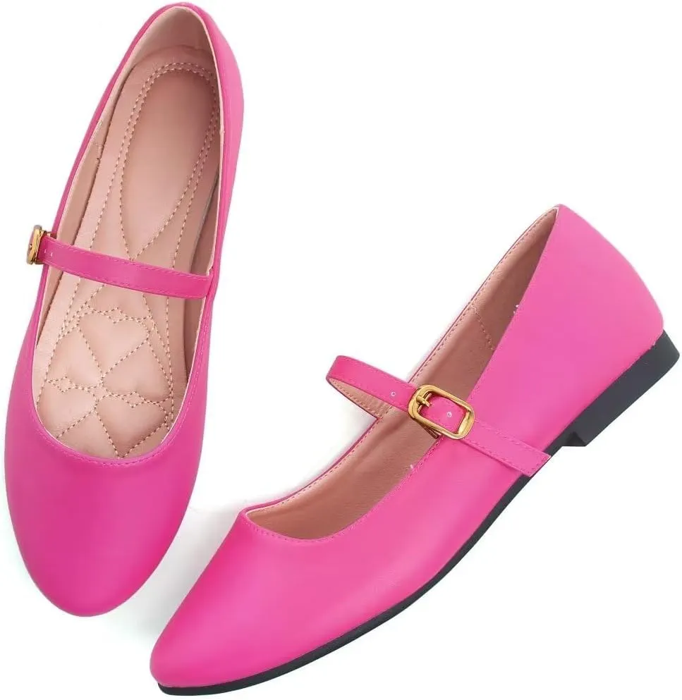 TN TANGNEST Leather Flats for Women Comfortable Square Toe Slip On Flats Soft Work Flats Retro Mary Jane Flats
