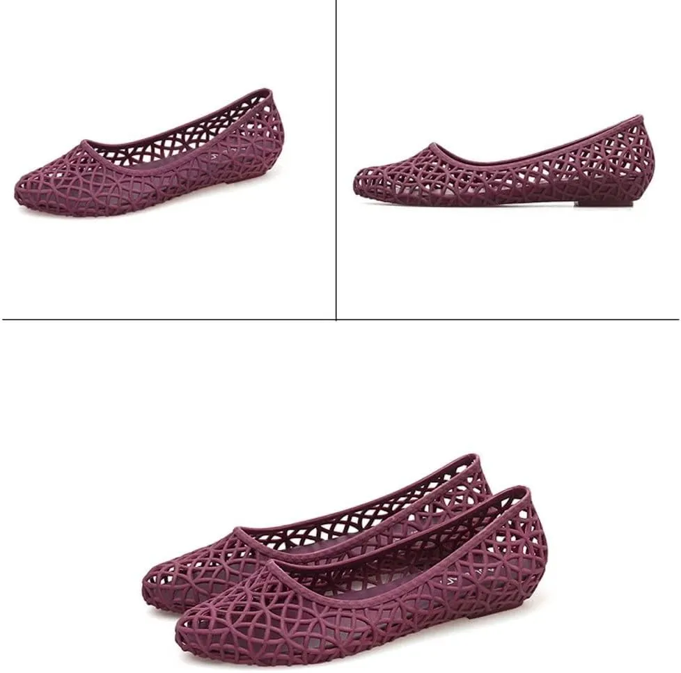 TN TANGNEST Women's Jelly Sandals Hollow Beach Slip On Jelly Flats