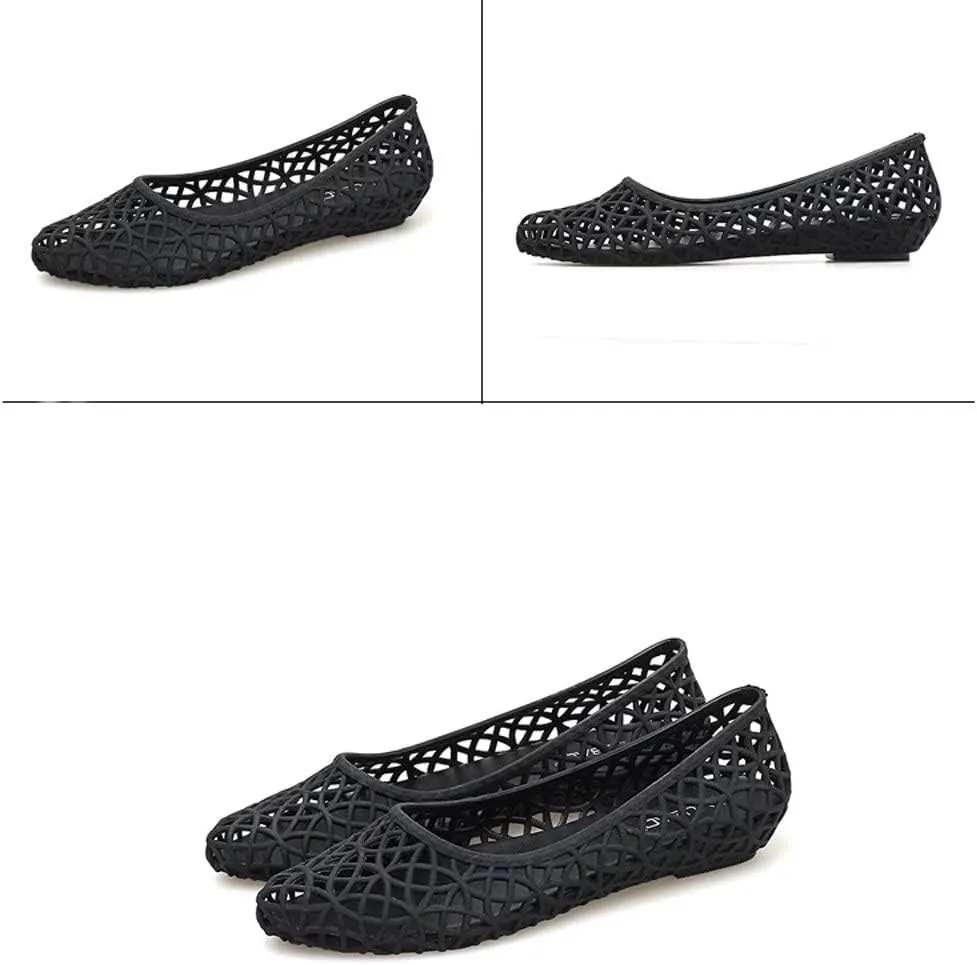 TN TANGNEST Women's Jelly Sandals Hollow Beach Slip On Jelly Flats