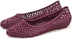TN TANGNEST Women's Jelly Sandals Hollow Beach Slip On Jelly Flats