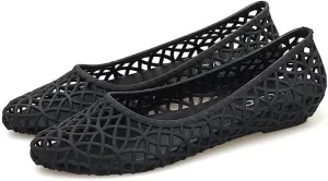 TN TANGNEST Women's Jelly Sandals Hollow Beach Slip On Jelly Flats