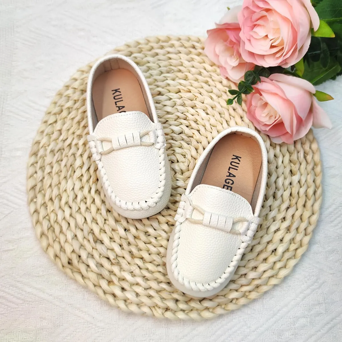 Toddler Boys Girls Leather Loafers Dress Shoes Little Kid Oxford Flats Casual Moccasins Slip-On School Uniform Walking Boat Shoes