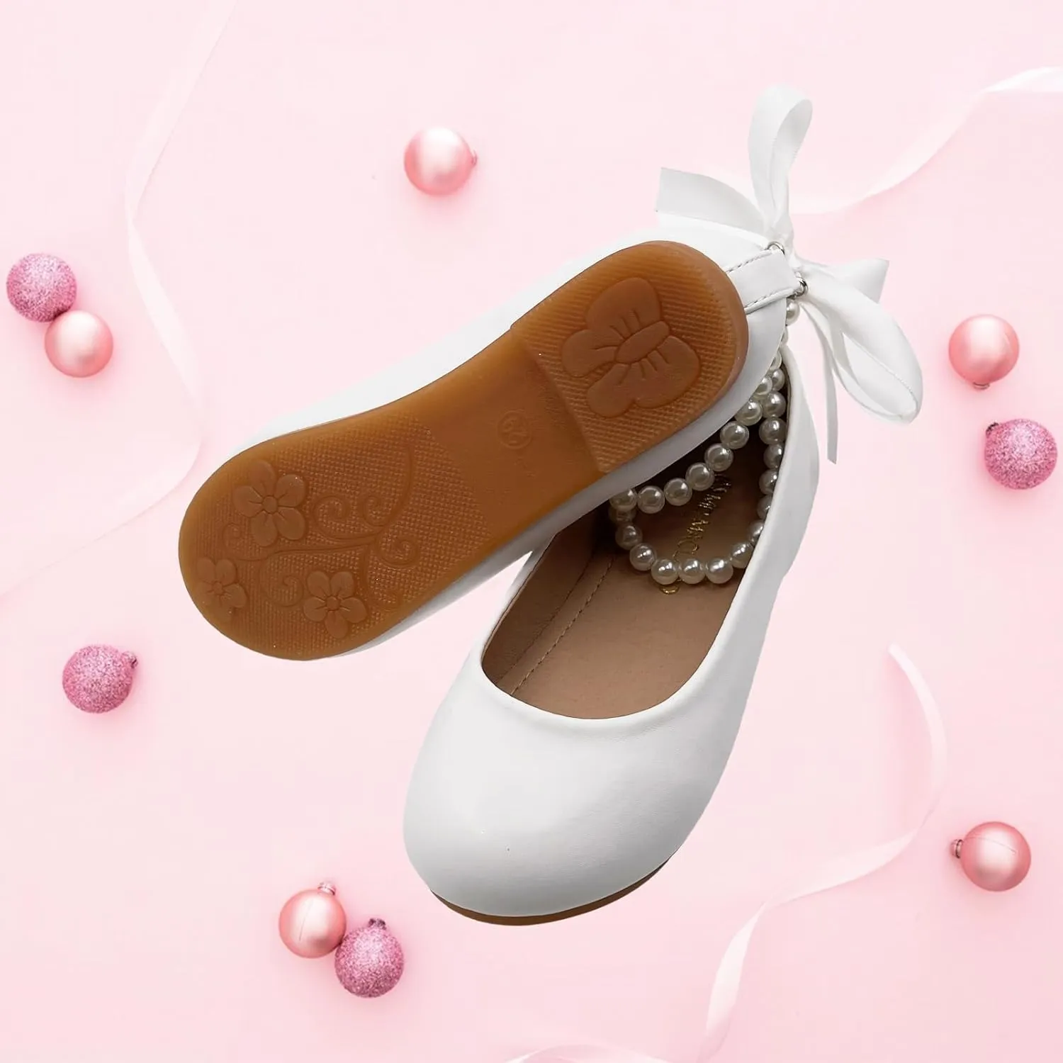 Toddler Flower Girl's Dress Shoes Mary Jane Ballet Shoes for Party,School, Birthday, Performance,Wedding