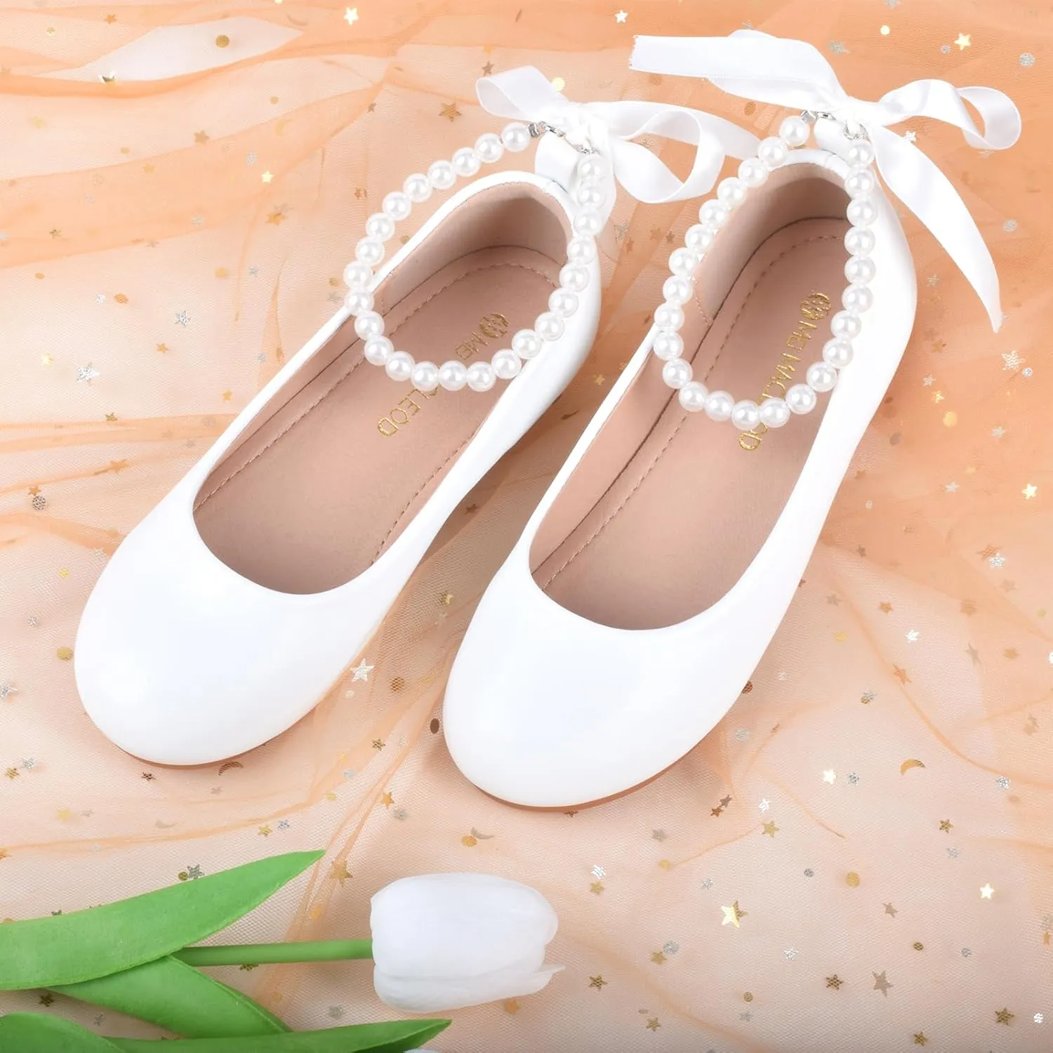 Toddler Flower Girl's Dress Shoes Mary Jane Ballet Shoes for Party,School, Birthday, Performance,Wedding