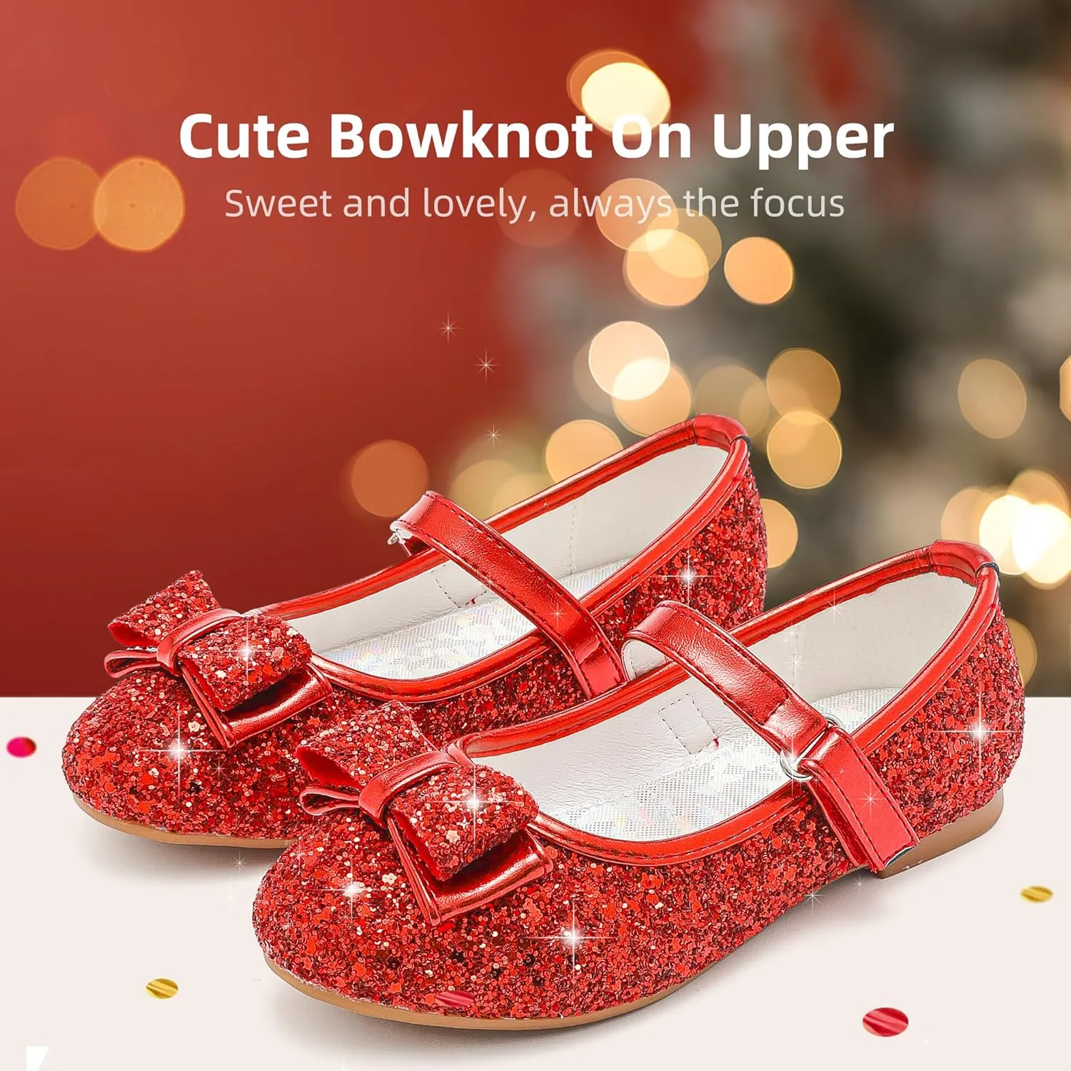 Toddler Girls Dress Shoes Girls Flower Shoes Princess Wedding Party Girls Flats for Little/Big Kids