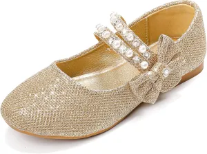 Toddler Girls Dress Shoes Girls Flower Shoes Princess Wedding Party Girls Flats for Little/Big Kids