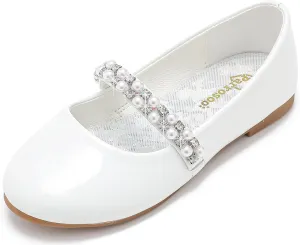 Toddler Girls Dress Shoes Girls Flower Shoes Princess Wedding Party Girls Flats for Little/Big Kids