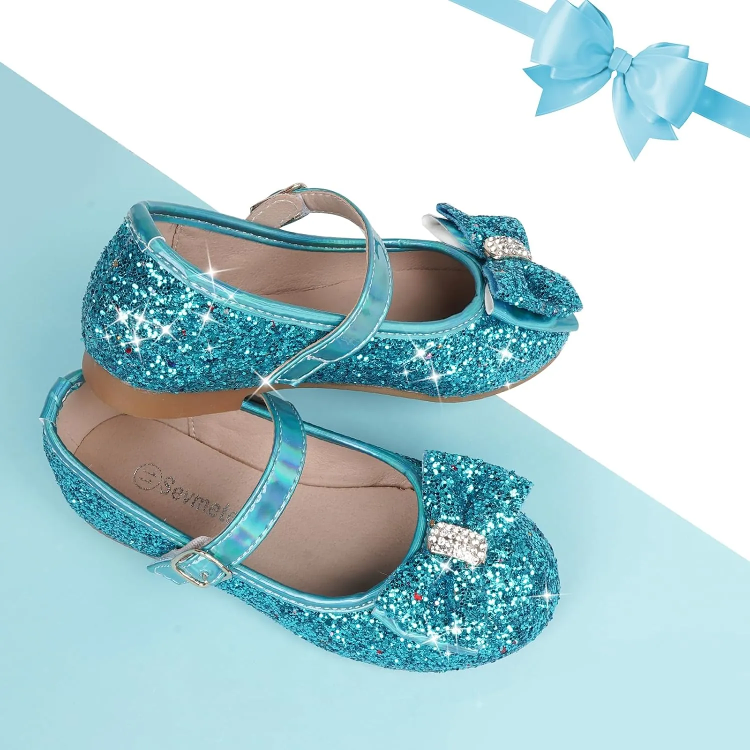 Toddler Girls Flats Mary Jane Shoes Flower Girl Dress Shoes School Wedding Party Ballet Flats for Little Kids