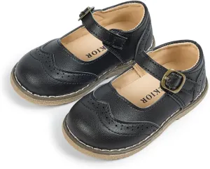 Toddler Girls Mary Jane Dress Shoes Ballet Flats Little Girls Soft Slip-On Bowknot Princess Shoes Wedding Party Casual Walking School Uniform Moccasins Baptism Shoes