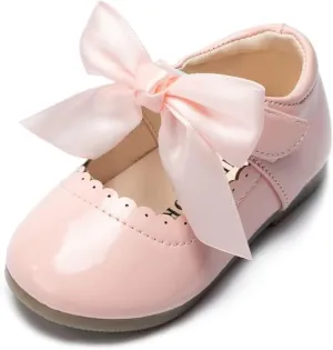 Toddler Girls Mary Jane Dress Shoes Ballet Flats Little Girls Soft Slip-On Bowknot Princess Shoes Wedding Party Casual Walking School Uniform Moccasins Baptism Shoes