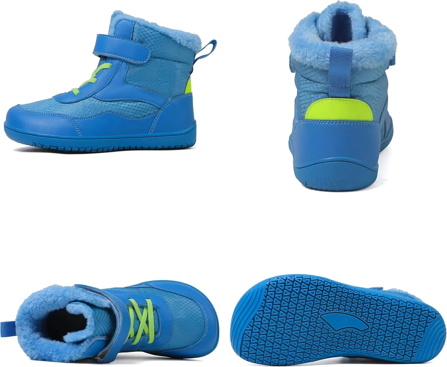 Toddler/Little/Big Kids Barefoot Shoes Girls Boys Winter Wide Toe Box Fur Lined Warm Anti-Slip Minimalist High Top Snow Boots