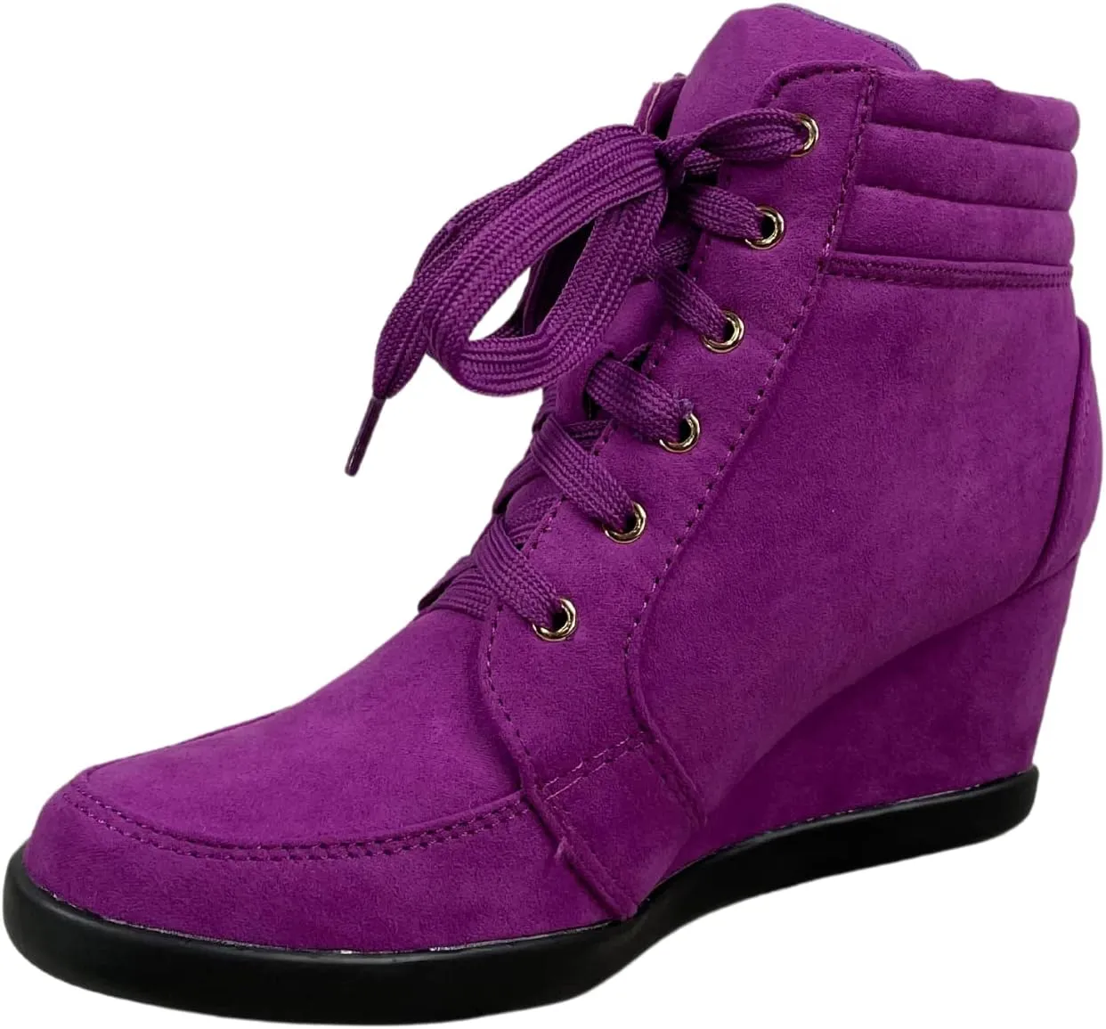 TZ 56 Womens High Top Sneakers Fashion Classic Lace Up Comfortable Wedge Walking Shoes