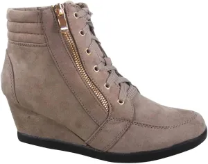 TZ 56 Womens High Top Sneakers Fashion Classic Lace Up Comfortable Wedge Walking Shoes