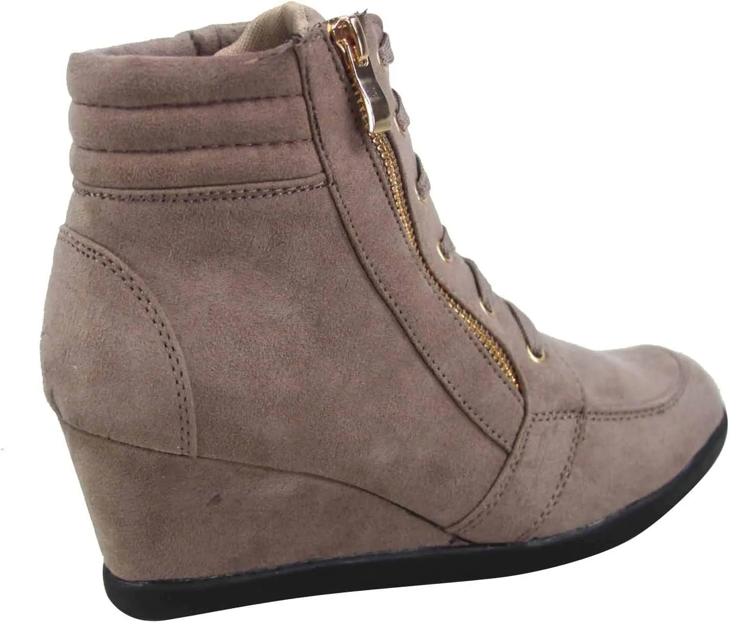 TZ 56 Womens High Top Sneakers Fashion Classic Lace Up Comfortable Wedge Walking Shoes