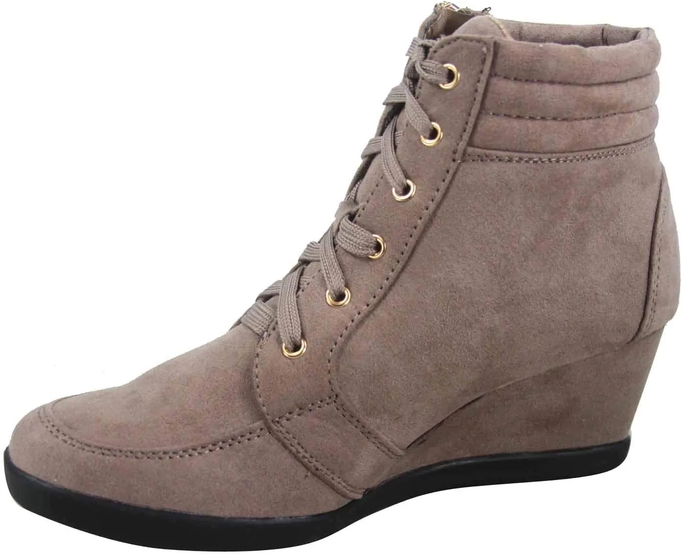 TZ 56 Womens High Top Sneakers Fashion Classic Lace Up Comfortable Wedge Walking Shoes