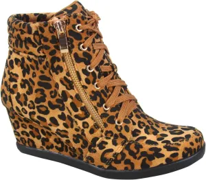 TZ 56 Womens High Top Sneakers Fashion Classic Lace Up Comfortable Wedge Walking Shoes