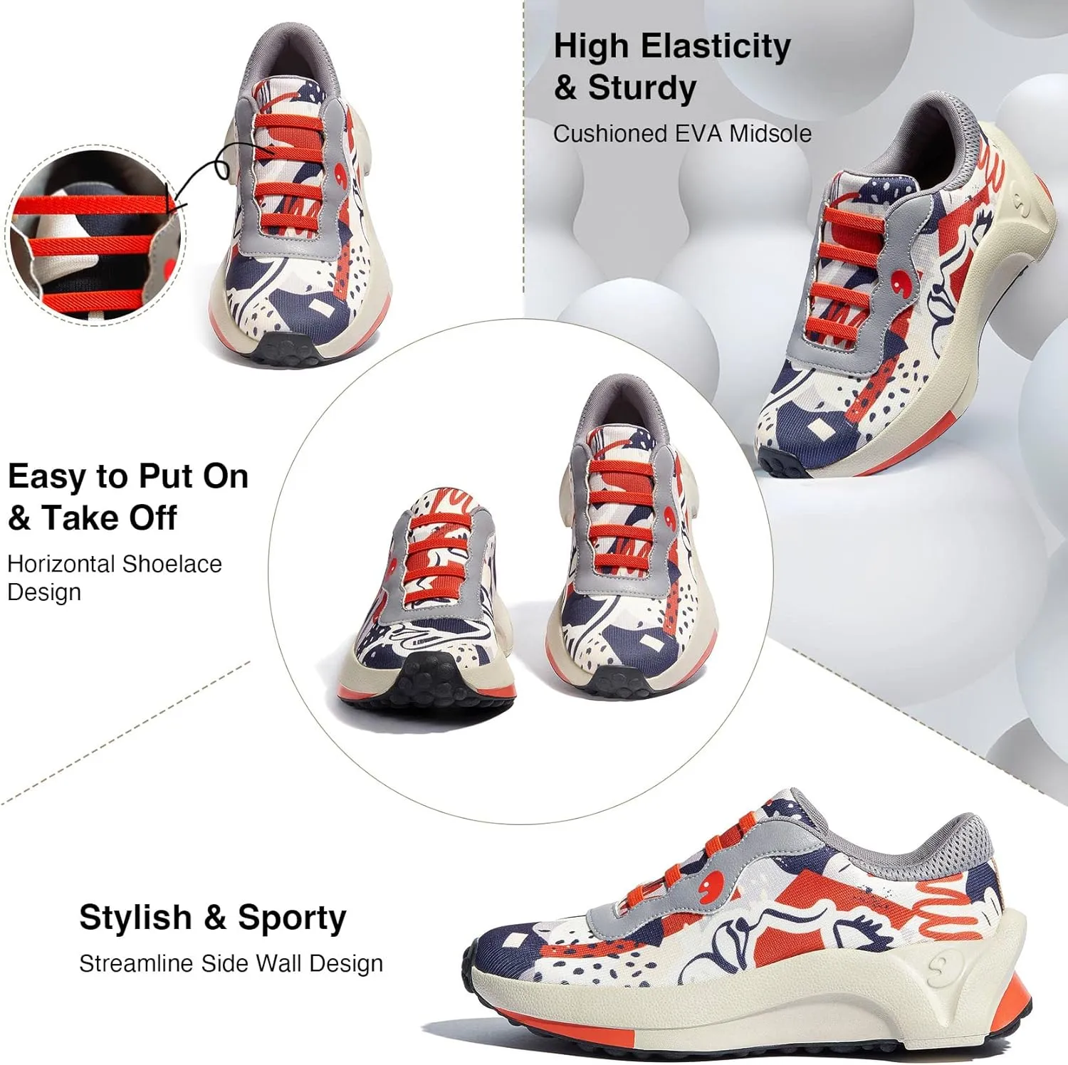 UIN Women's Retro Sneakers Lightweight Walking Casual Comfortable Art Painted Travel Shoes