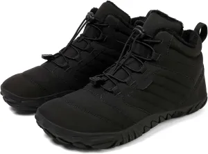 Unisex Winter Snow Sneakers - Solid Color, Slip-Resistant, Warm Fabric-Lined Mesh Upper, Rubber Sole, Cushioned Fabric Insole, Hiking and Walking Shoes for Men and Women