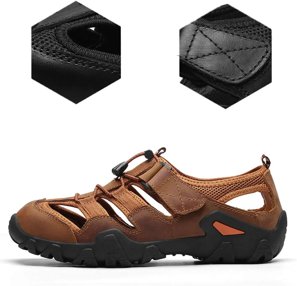 UPIShi Outdoor Fisherman Sandals Close Toe Hiking Climbing Athletic Water Beach Shoes