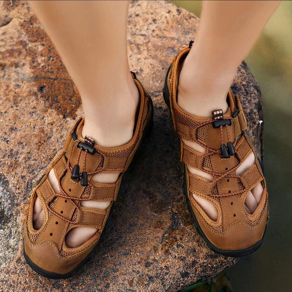 UPIShi Outdoor Fisherman Sandals Close Toe Hiking Climbing Athletic Water Beach Shoes